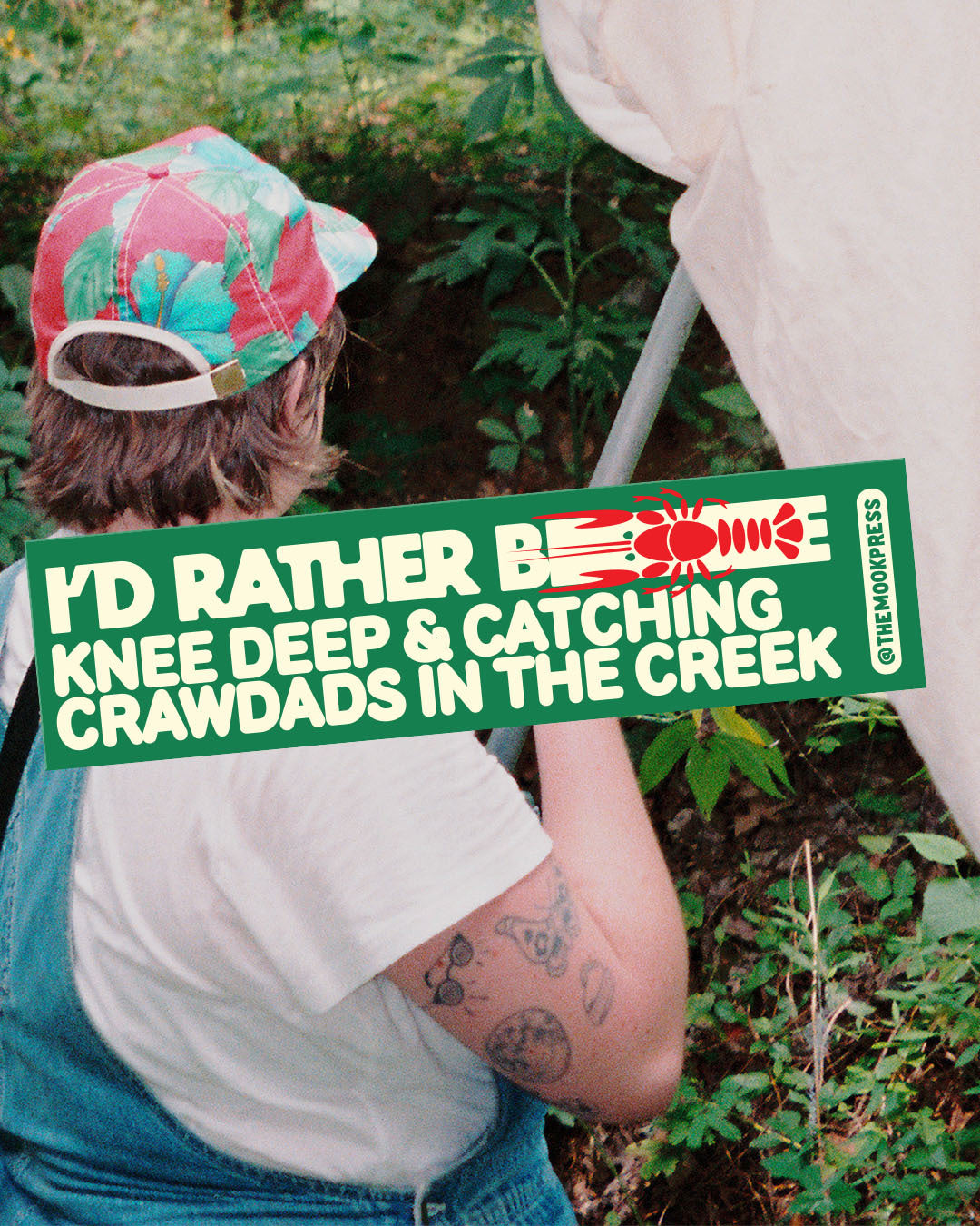 I'd rather be knee deep in the creek car magnet