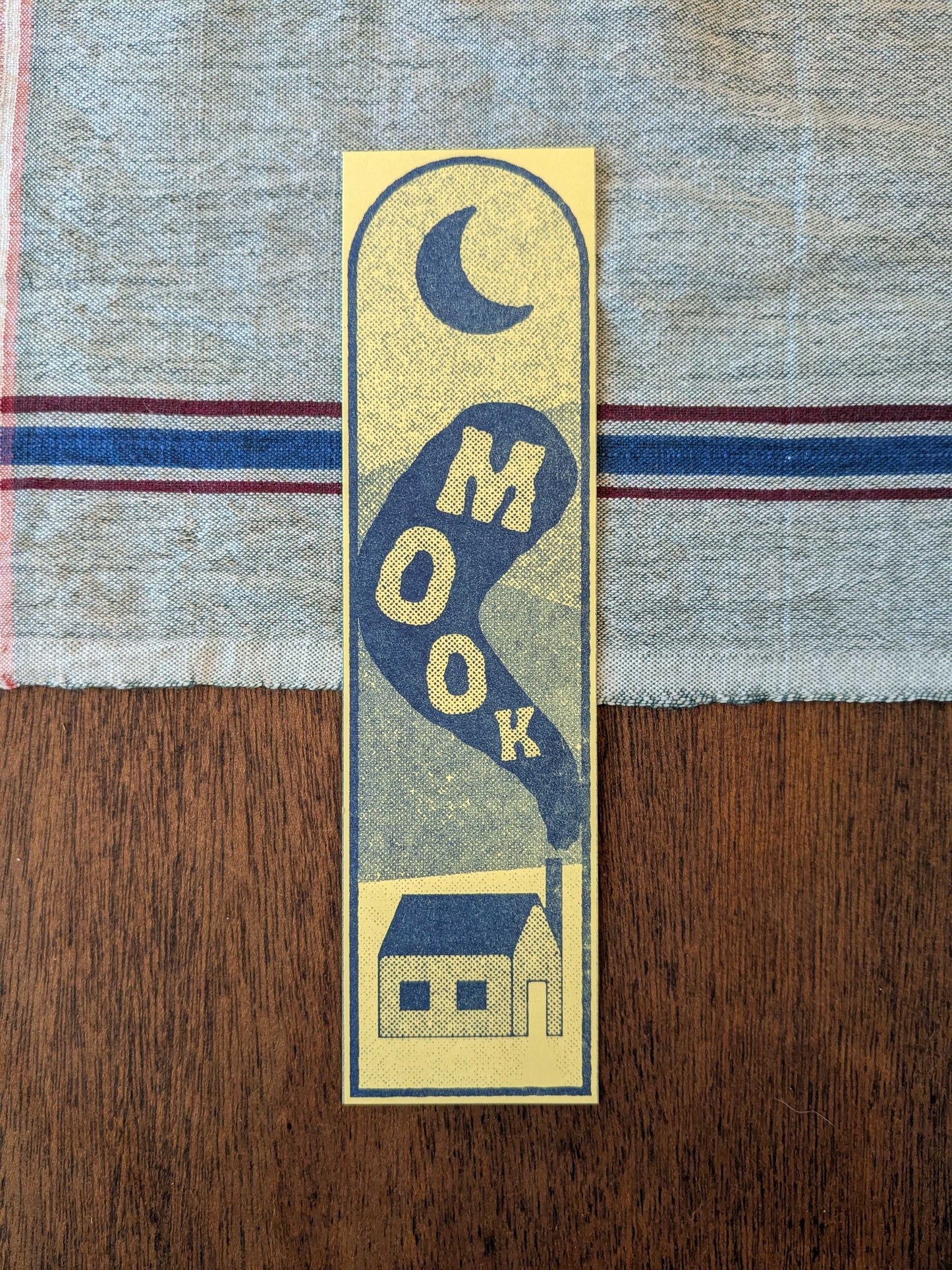 Mook Cabin Bookmark — Blue Risograph Edition