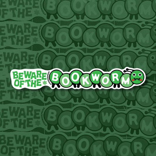 BEWARE THE BOOKWORM! Laptop Sticker