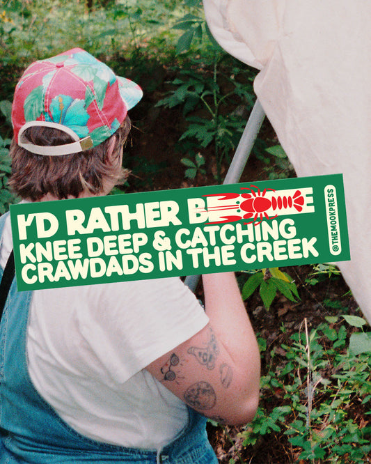 I'd rather be knee deep in the creek car magnet