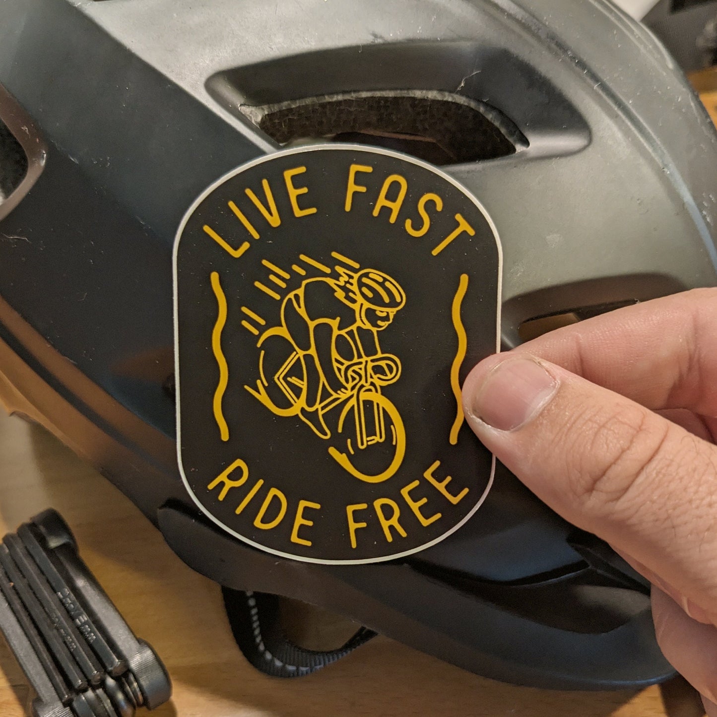 Live Fast Ride Free cycling sticker