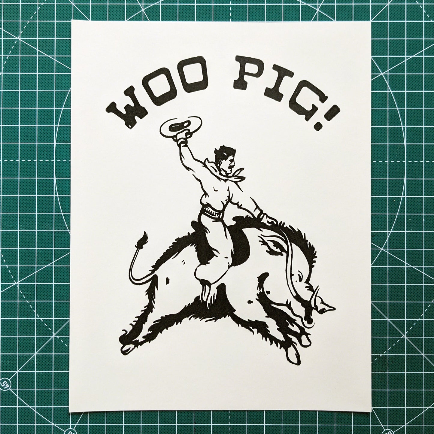 Woo Pig: Hand-Pulled Screen Print - Arkansas